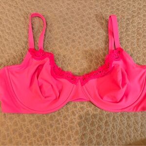 SKIMS Vibrant Pink Lace Bra